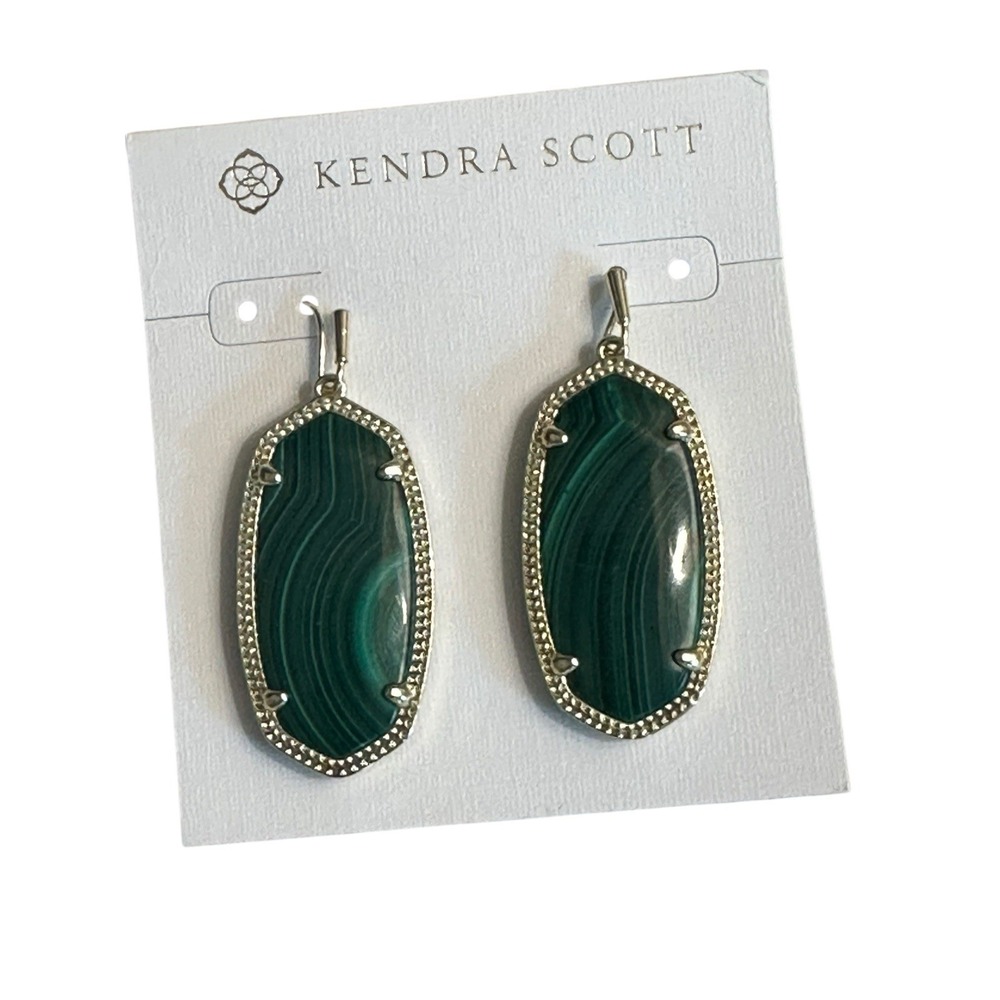 Kendra Scott Green Agate Elle Earrings‎ Gold Dangle